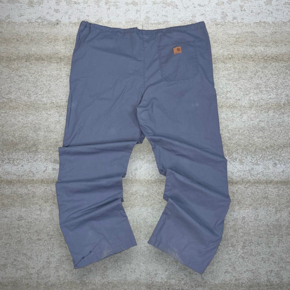 Vintage Y2K Carhartt Scrubs Pants 44x30 Baggy Wide Leg Fit Grey Adjustable Waist